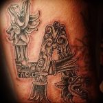 01.09.2018 №016 - tattoo headphones - a photo Aztec tattoos - tattoovalue.net