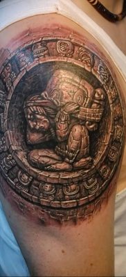 01.09.2018 №046 – tattoo headphones – a photo Aztec tattoos – tattoovalue.net