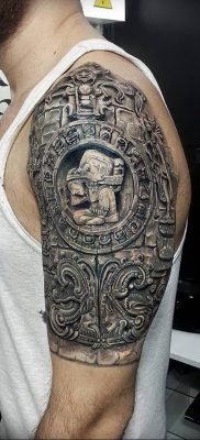 01.09.2018 №052 – tattoo headphones – a photo Aztec tattoos – tattoovalue.net