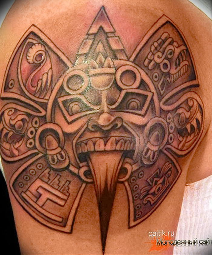 01.09.2018 №026 - tattoo headphones - a photo Aztec tattoos - tattoovalue.net
