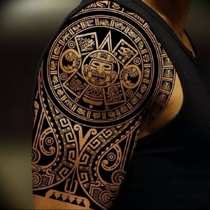 01.09.2018 №036 - tattoo headphones - a photo Aztec tattoos - tattoovalue.net