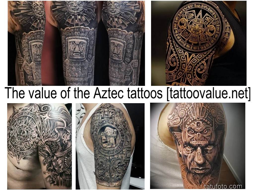 The value of the Aztec tattoos - collection of examples of ready-made tattoo designs on photos
