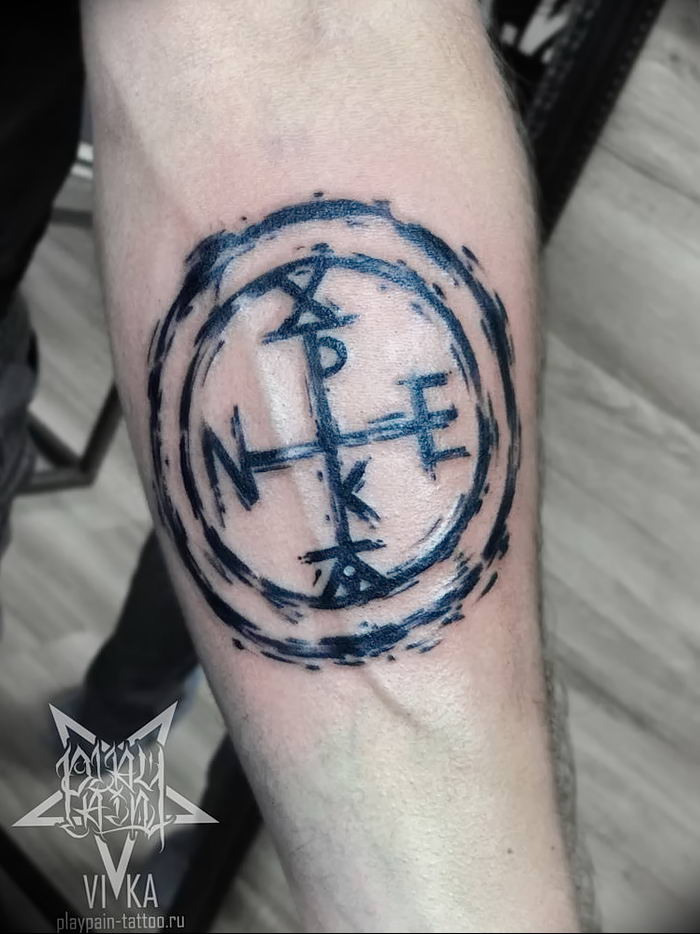 Photo of an example of a drawing of a tattoo with an amulet 01.09.2018 №069 - tattoovalue.net