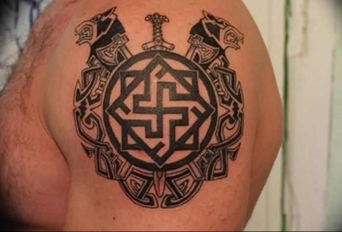 Photo of an example of a drawing of a tattoo with an amulet 01.09.2018 №222 - tattoovalue.net