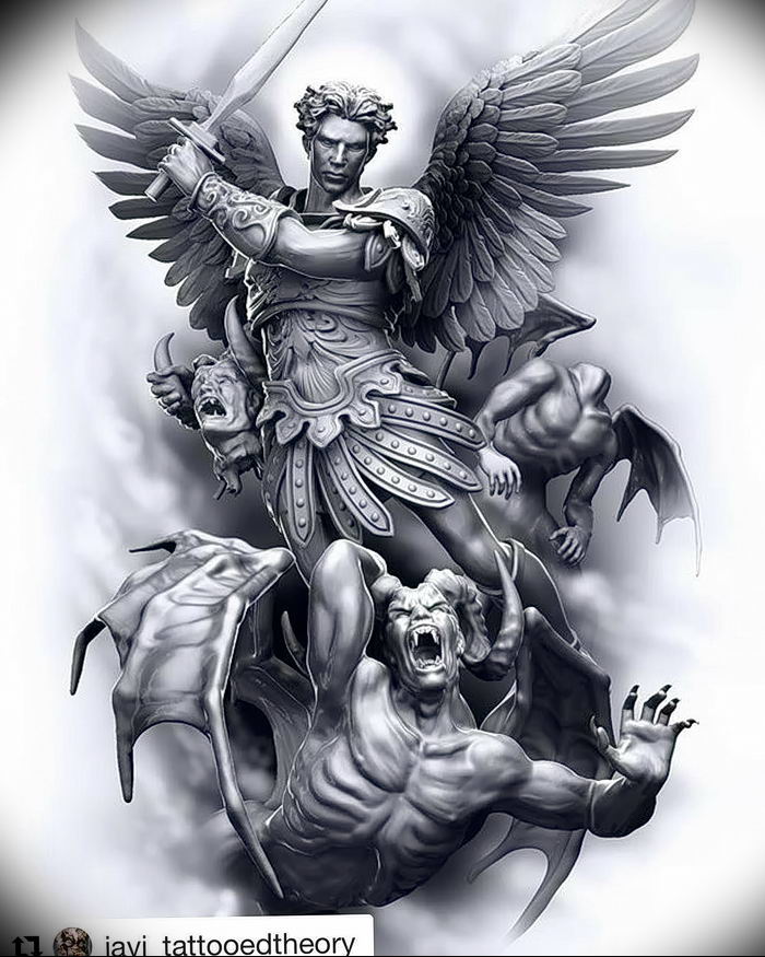 155 Saint Michael Tattoos Everything You Need to Learn with Meanings   Wild Tattoo Art