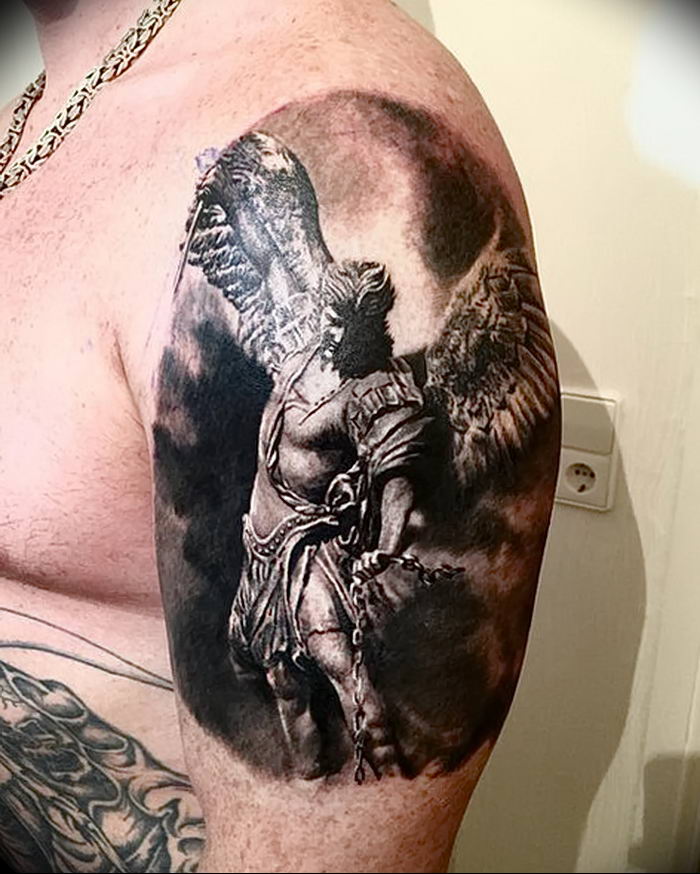 Optimal Ink  Guardian Angel slaying demons Tattoo  Michael  Optimalink kingaroy   Facebook