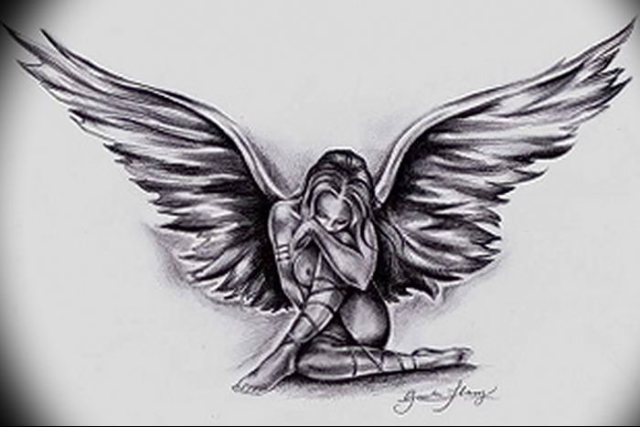 Photo tattoo angel от 08.09.2018 №080 - drawing example - tattoovalue.net
