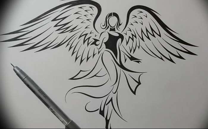 Photo tattoo angel от 08.09.2018 №149 - drawing example - tattoovalue.net