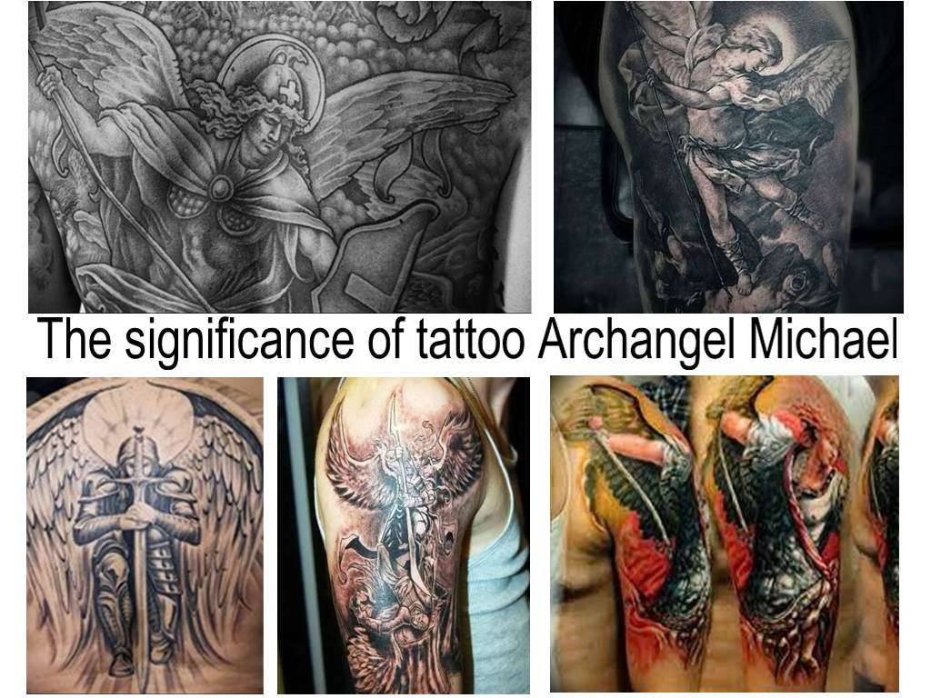 The significance of tattoo Archangel Michael - interesting examples of finished tattoo drawings on the photo