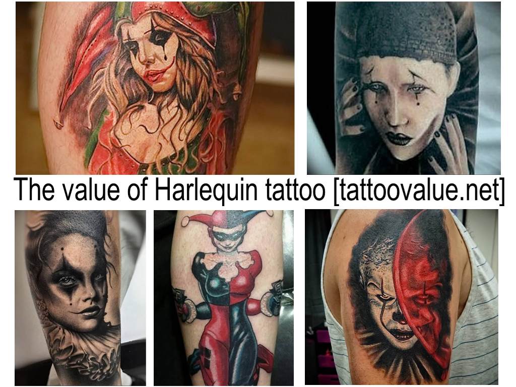 The value of Harlequin tattoo - original options for drawing a harlequin tattoo in a photo collection