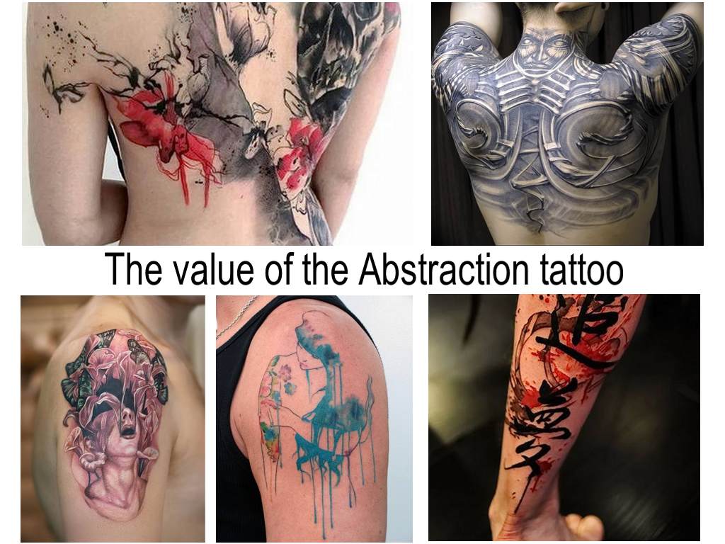 The value of the Abstraction tattoo - collection of examples of finished tattoo drawings abstraction on the photo