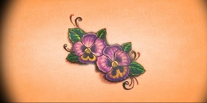 photo tattoo Pansies от 10.09.2018 №003 - example of drawing a tattoo - tattoovalue.net