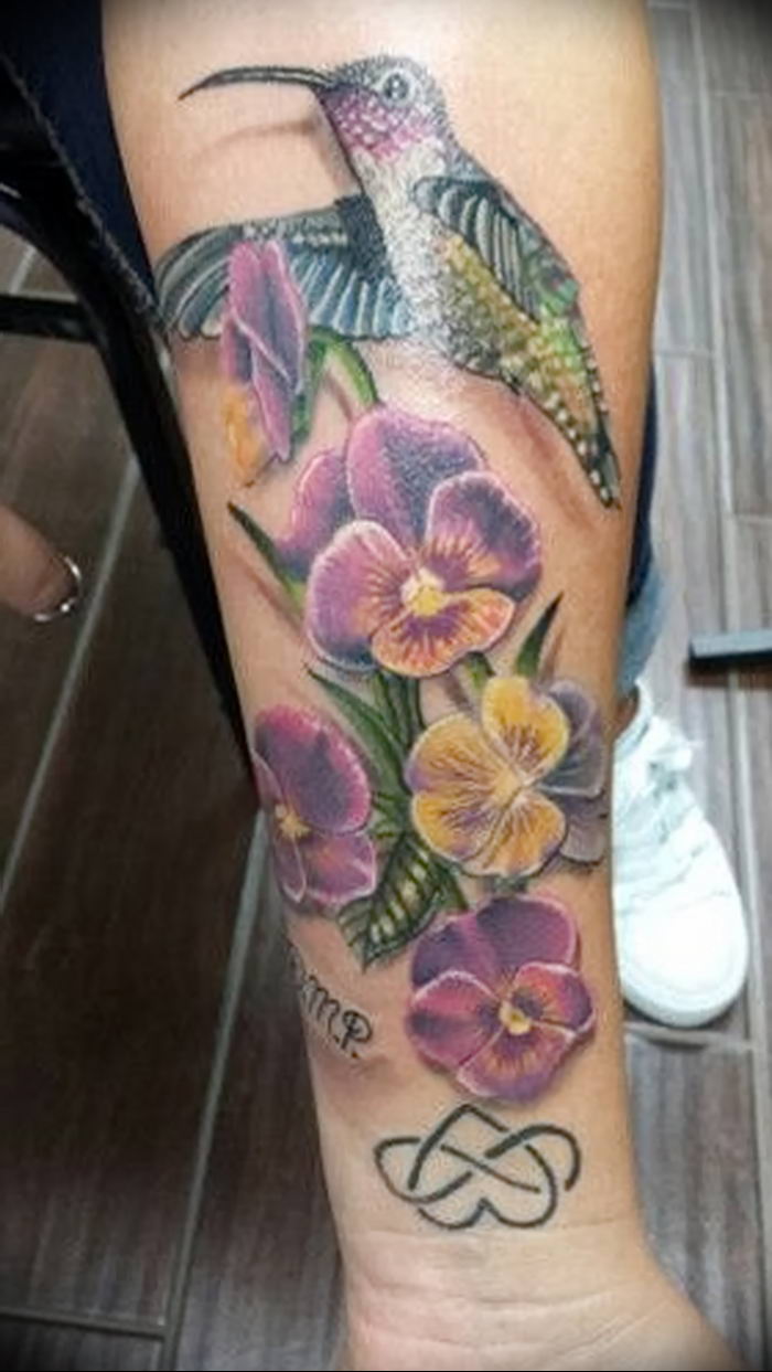 photo tattoo Pansies от 10.09.2018 №004 - example of drawing a tattoo - tattoovalue.net