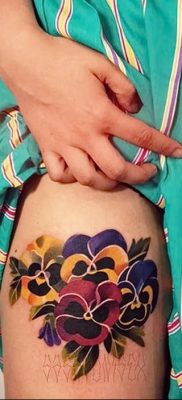 photo tattoo Pansies от 10.09.2018 №008 – example of drawing a tattoo – tattoovalue.net