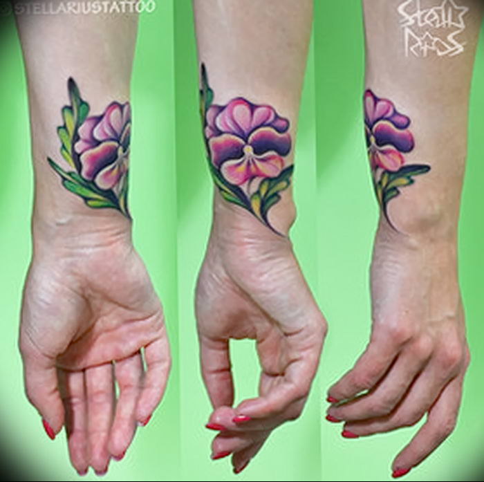 photo tattoo Pansies от 10.09.2018 №010 - example of drawing a tattoo - tattoovalue.net