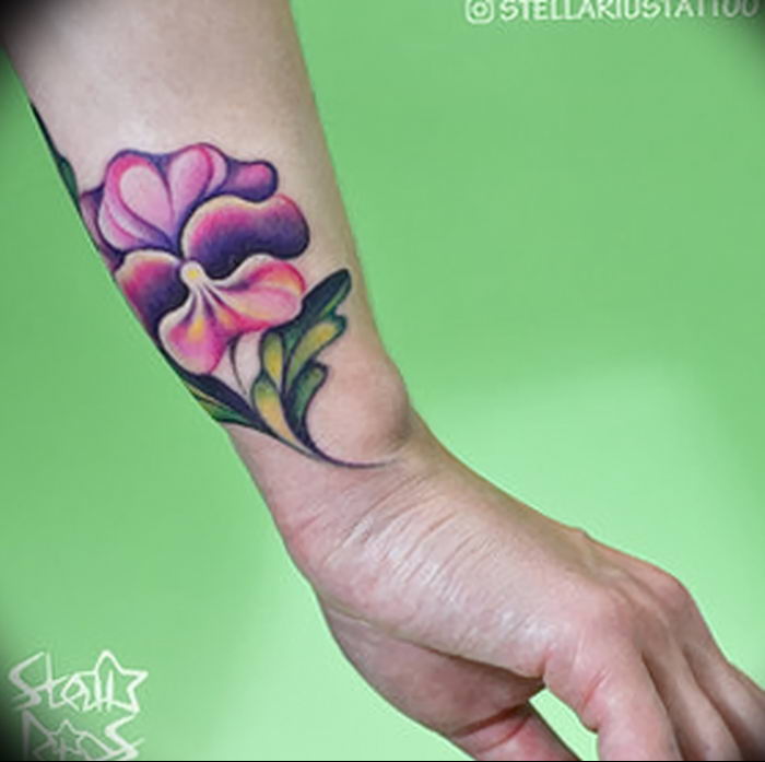 photo tattoo Pansies от 10.09.2018 №011 - example of drawing a tattoo - tattoovalue.net