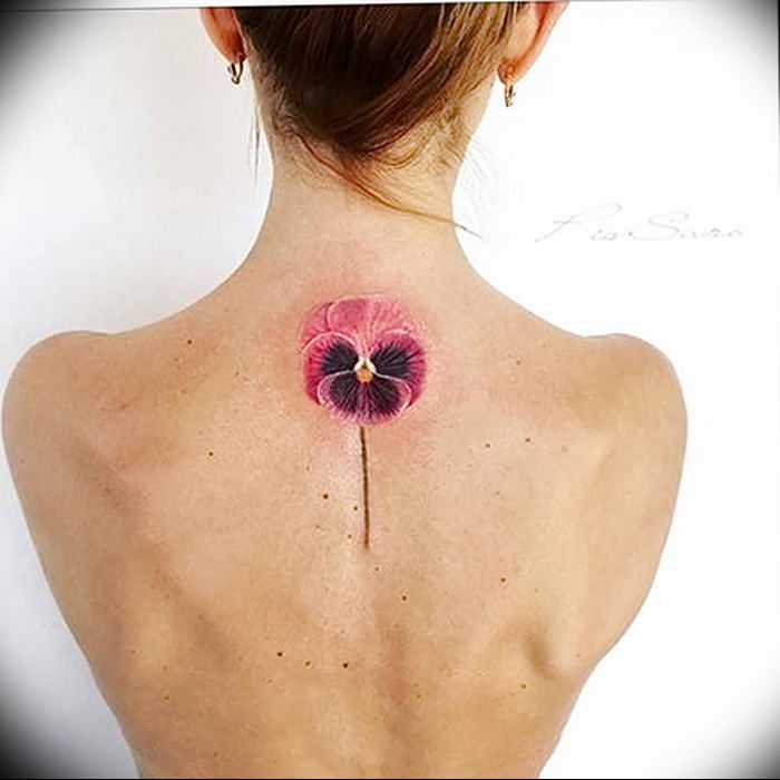 photo tattoo Pansies от 10.09.2018 №017 - example of drawing a tattoo - tattoovalue.net