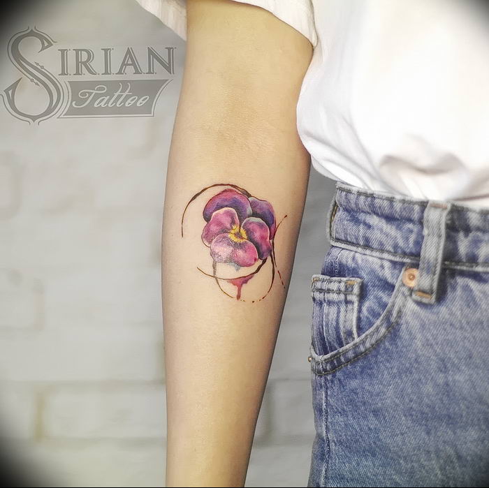 photo tattoo Pansies от 10.09.2018 №018 - example of drawing a tattoo - tattoovalue.net