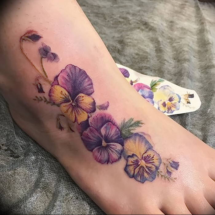photo tattoo Pansies от 10.09.2018 №019 - example of drawing a tattoo - tattoovalue.net