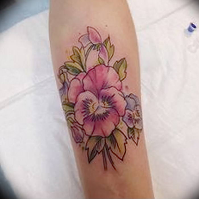photo tattoo Pansies от 10.09.2018 №025 - example of drawing a tattoo - tattoovalue.net