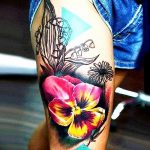 photo tattoo Pansies от 10.09.2018 №026 - example of drawing a tattoo - tattoovalue.net