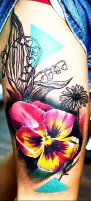 photo tattoo Pansies от 10.09.2018 №026 – example of drawing a tattoo – tattoovalue.net