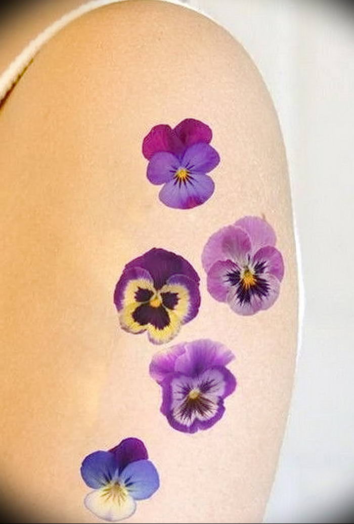 photo tattoo Pansies от 10.09.2018 №027 - example of drawing a tattoo - tattoovalue.net