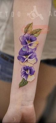 photo tattoo Pansies от 10.09.2018 №031 – example of drawing a tattoo – tattoovalue.net