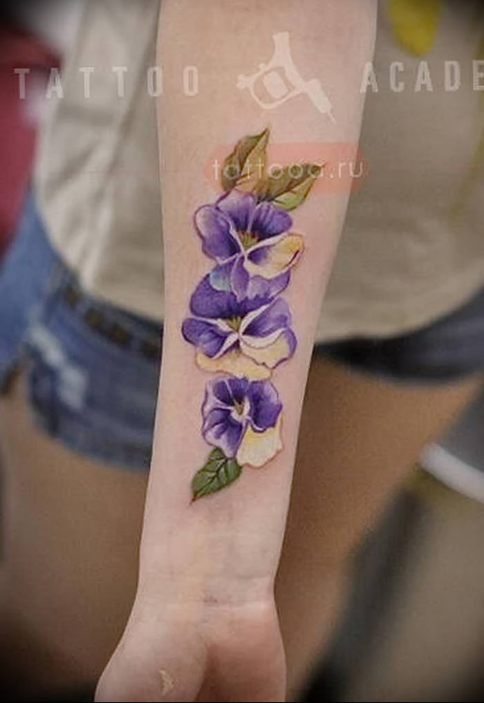 photo tattoo Pansies от 10.09.2018 №031 - example of drawing a tattoo - tattoovalue.net