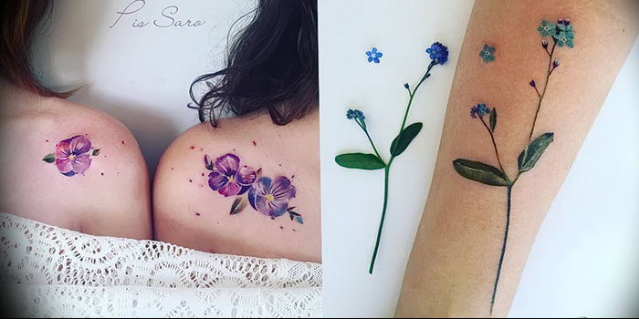 photo tattoo Pansies от 10.09.2018 №036 - example of drawing a tattoo - tattoovalue.net