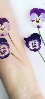 photo tattoo Pansies от 10.09.2018 №039 – example of drawing a tattoo – tattoovalue.net