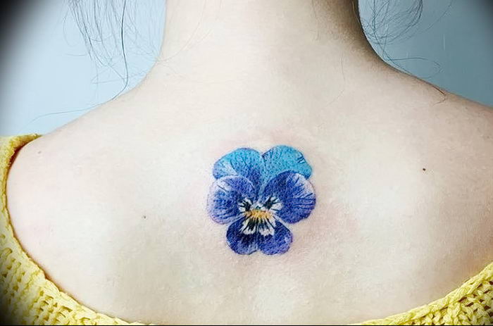 photo tattoo Pansies от 10.09.2018 №041 - example of drawing a tattoo - tattoovalue.net