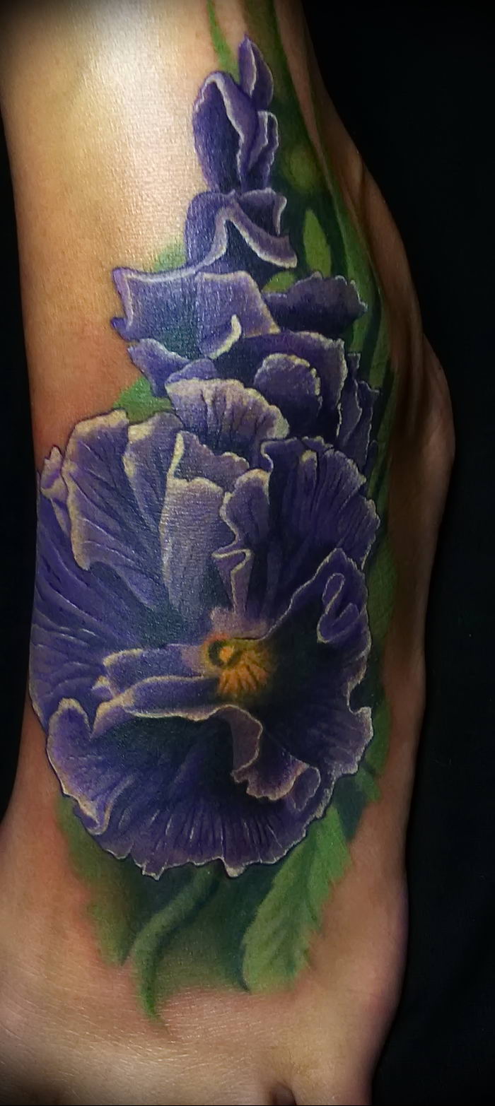 photo tattoo Pansies от 10.09.2018 №043 - example of drawing a tattoo - tattoovalue.net