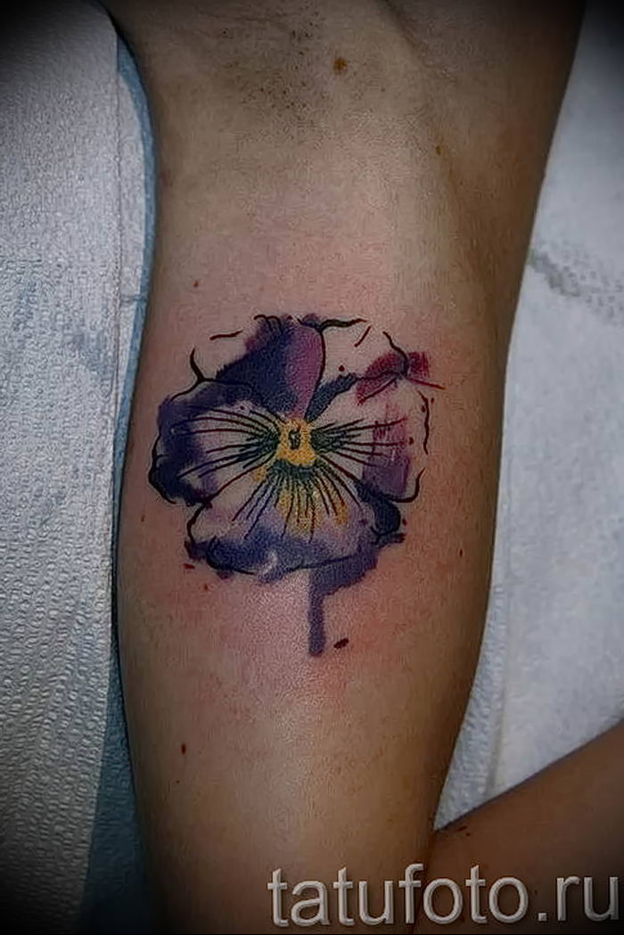 photo tattoo Pansies от 10.09.2018 №049 - example of drawing a tattoo - tattoovalue.net