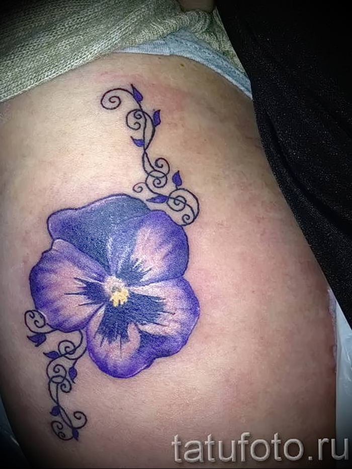 photo tattoo Pansies от 10.09.2018 №050 - example of drawing a tattoo - tattoovalue.net