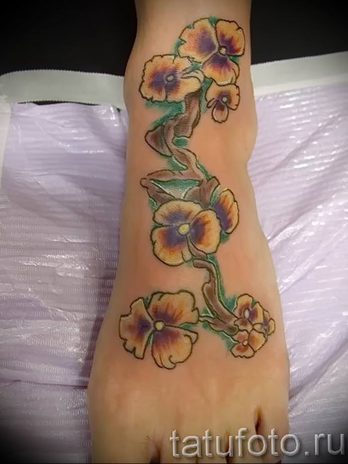 photo tattoo Pansies от 10.09.2018 №051 - example of drawing a tattoo - tattoovalue.net