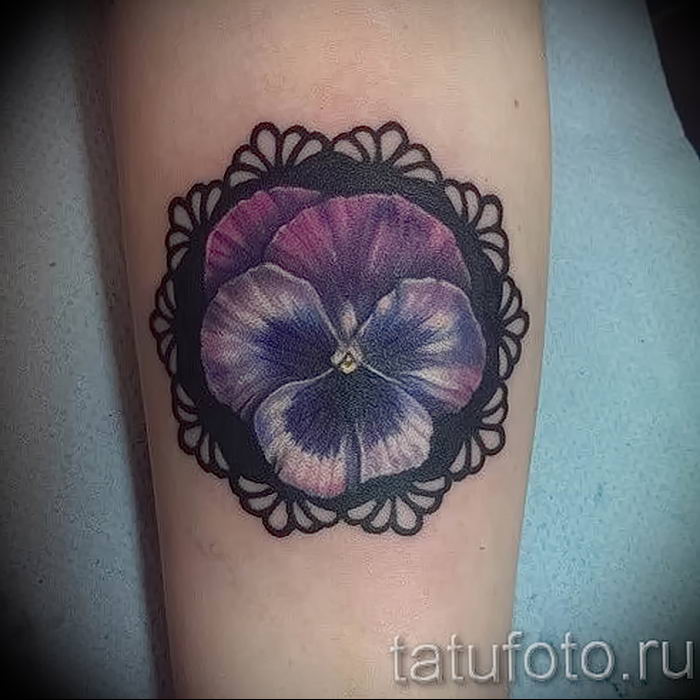 photo tattoo Pansies от 10.09.2018 №055 - example of drawing a tattoo - tattoovalue.net