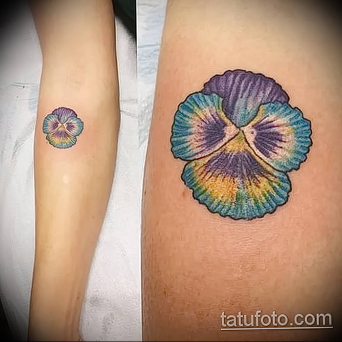 photo tattoo Pansies от 10.09.2018 №057 - example of drawing a tattoo - tattoovalue.net