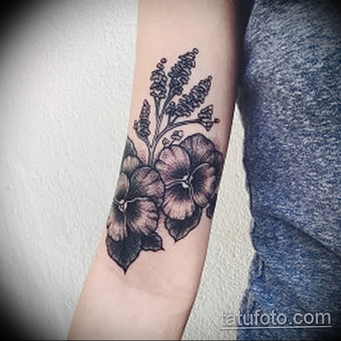 photo tattoo Pansies от 10.09.2018 №058 - example of drawing a tattoo - tattoovalue.net