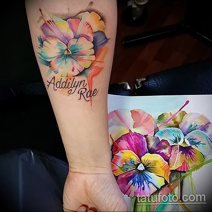 photo tattoo Pansies от 10.09.2018 №060 - example of drawing a tattoo - tattoovalue.net
