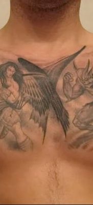 Anděl Vs ďábel tetování 27 Anděl a démon tetování