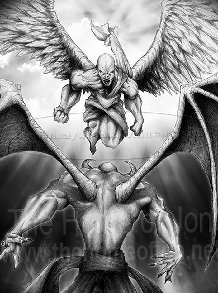 Return to The value of the Angel and Demon tattoo. photo tattoo angel a...