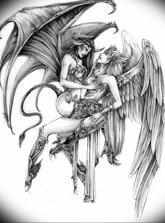 photo tattoo angel and demon от 05.09.2018 №009 - 1 - tattoovalue.net