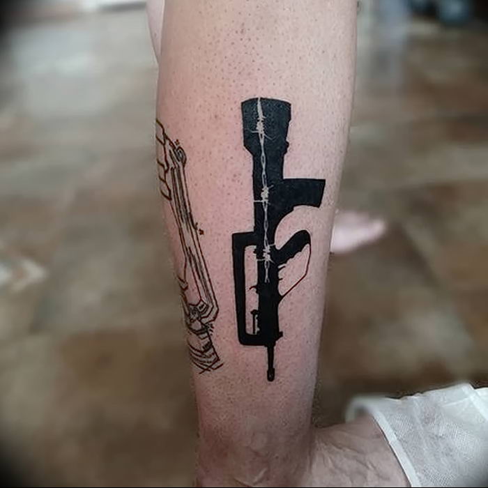 photo tattoo assault rifle tattoo от 05.09.2018 №025 - drawing example ...