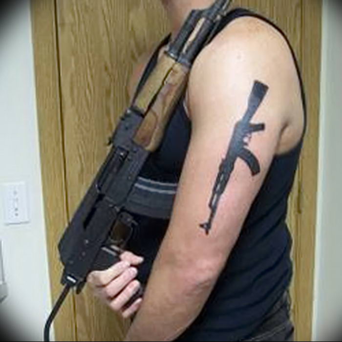 M16 and AK47 tattoo on forearm  hautedraws