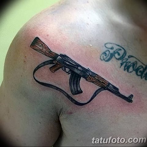 photo tattoo assault rifle tattoo от 05.09.2018 №062 - drawing example ...