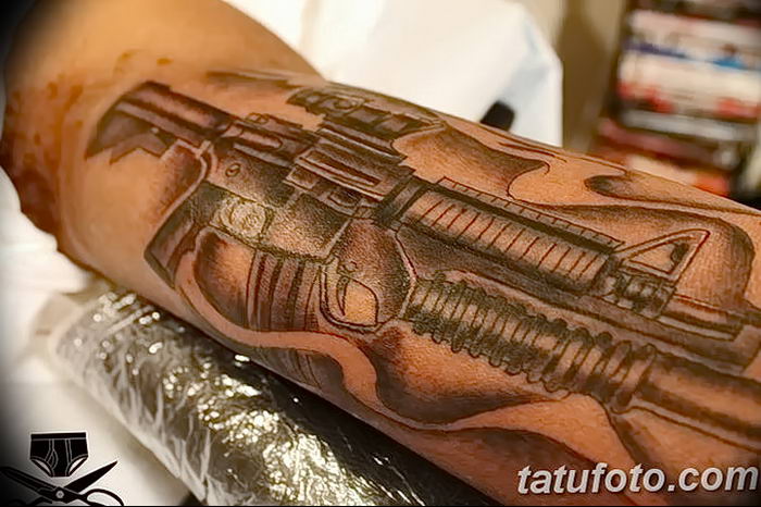 photo tattoo assault rifle tattoo от 05.09.2018 №064 - drawing example ...