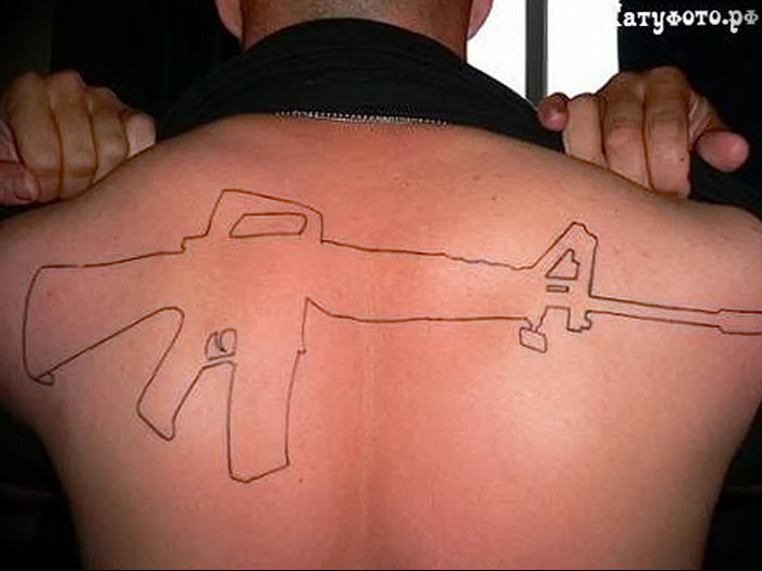 photo tattoo assault rifle tattoo от 05.09.2018 №005 - drawing example - tattoovalue.net