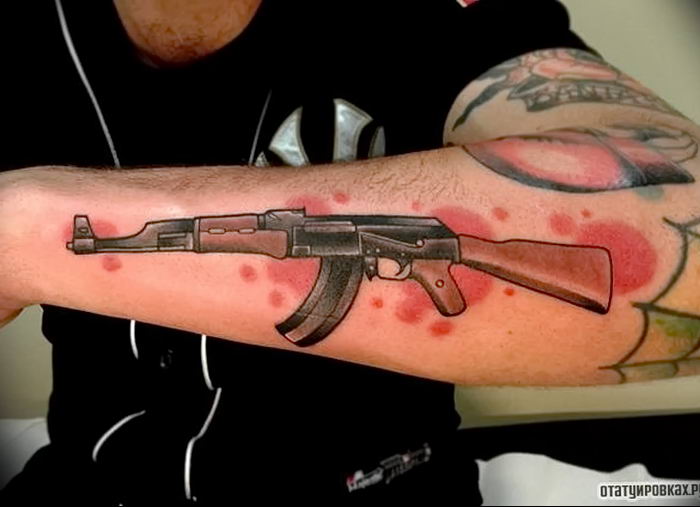 photo tattoo assault rifle tattoo от 05.09.2018 №007 - drawing example - tattoovalue.net
