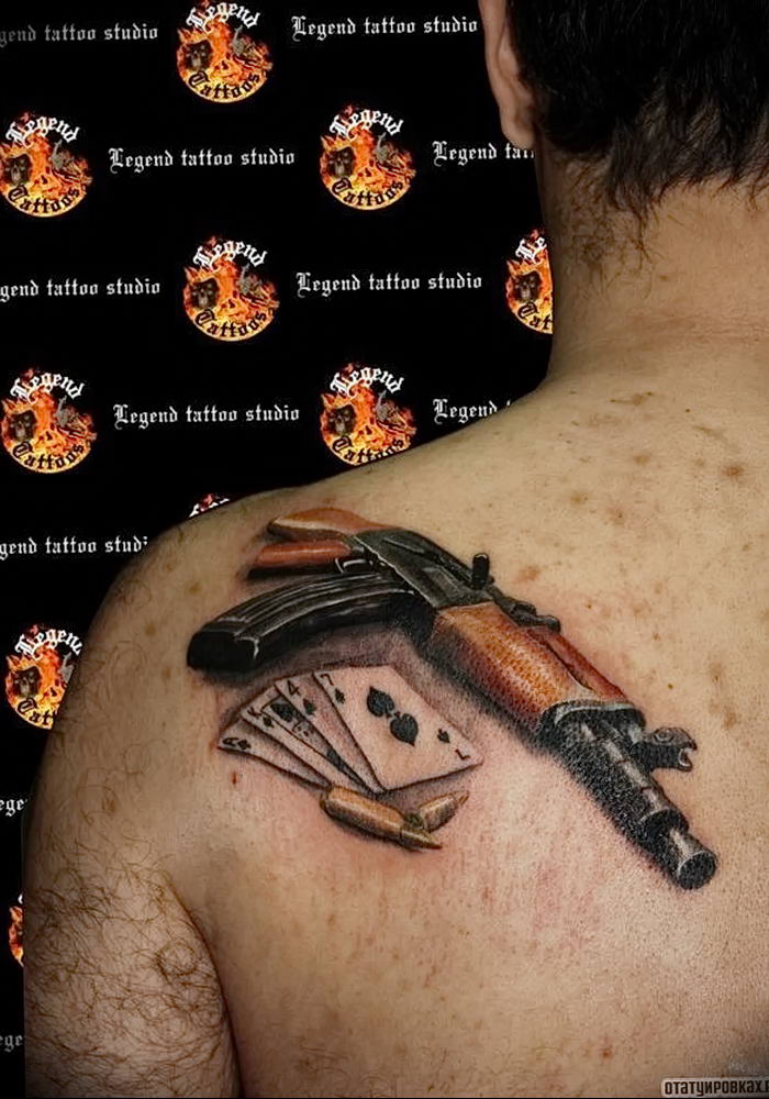 photo tattoo assault rifle tattoo от 05.09.2018 №011 - drawing example - tattoovalue.net